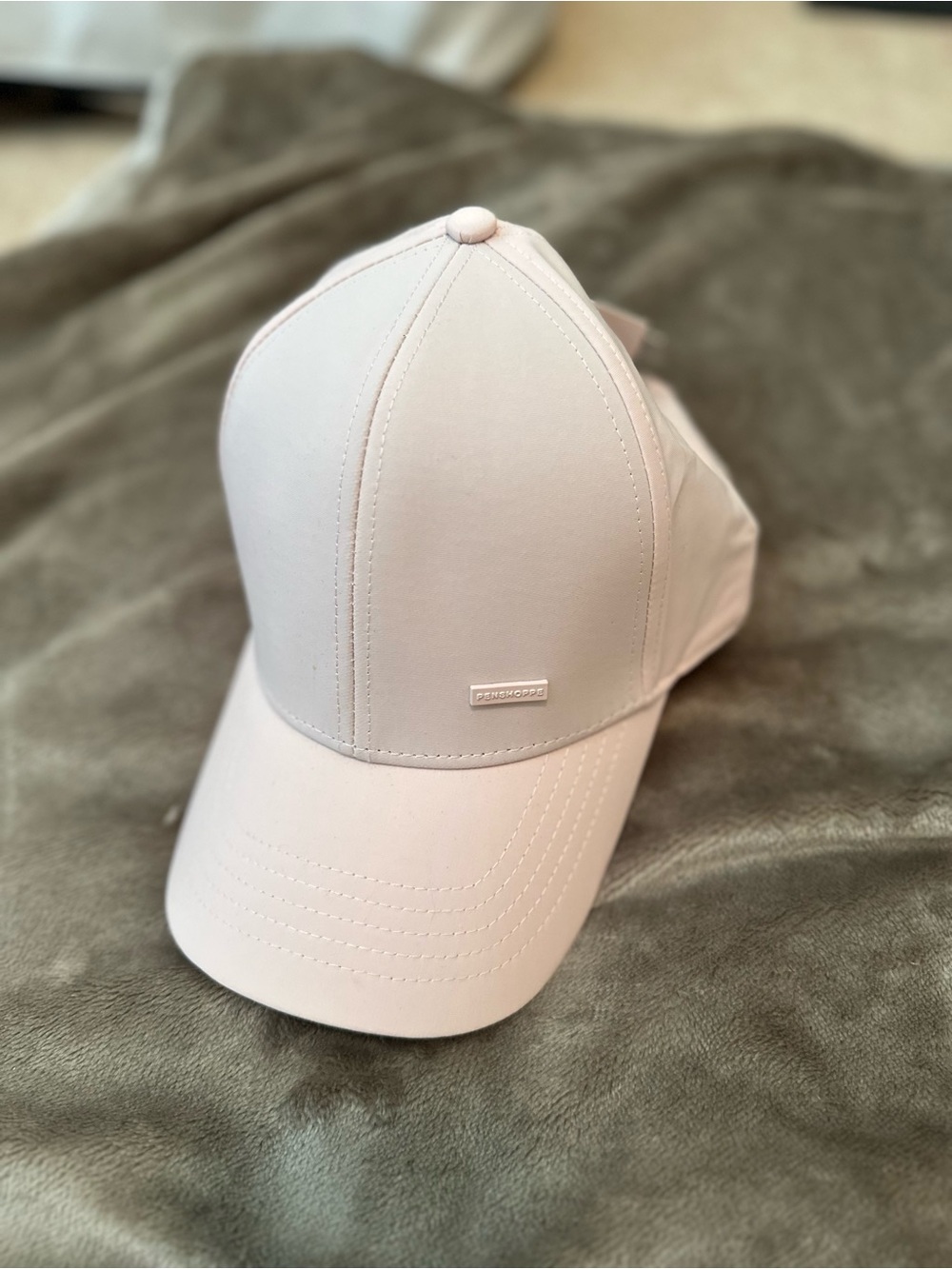 Light Pink Baseball Cap with Small Logo Plaque